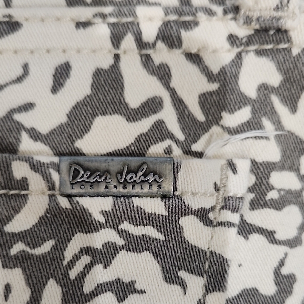 Dear John Off White Grey Womens Floral Cropped Ankle Jeans Low Mid Rise Sz 26 - Picture 8 of 10